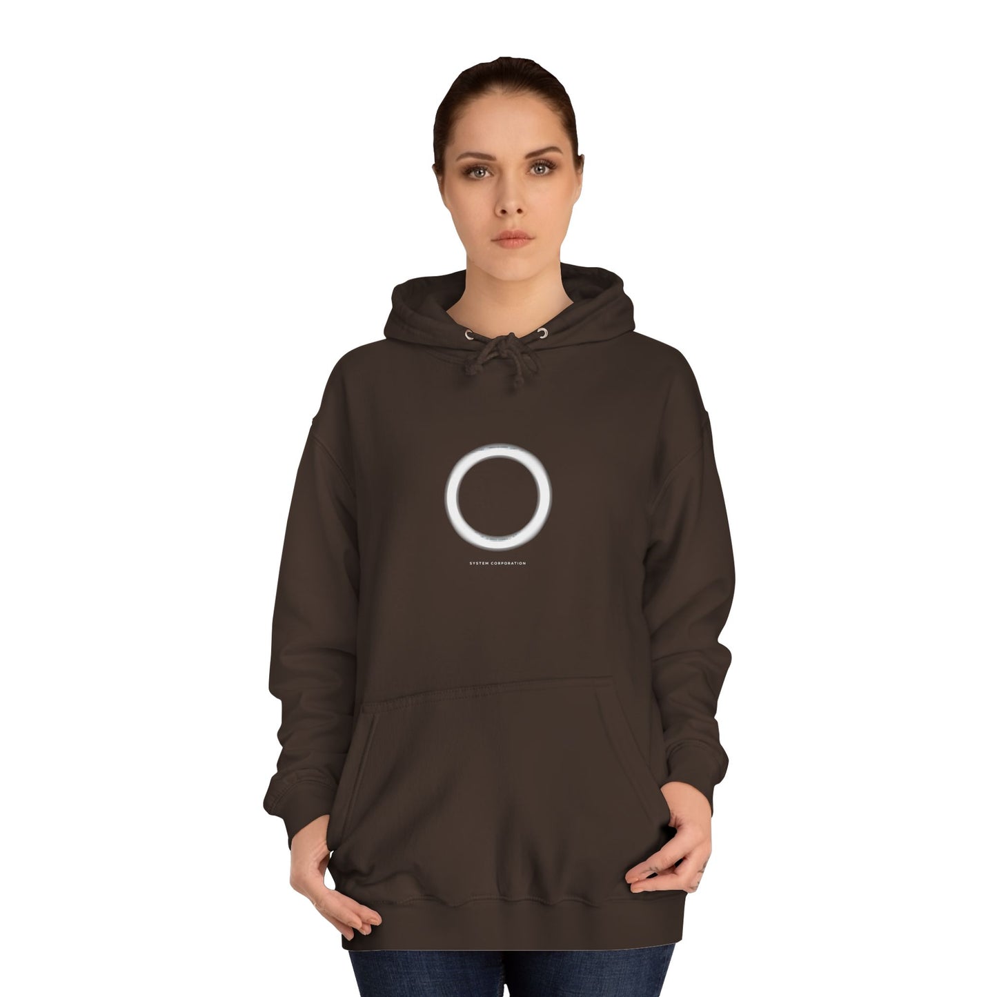 System Corporation: Circle Patch - Unisex College Hoodie SCAN07