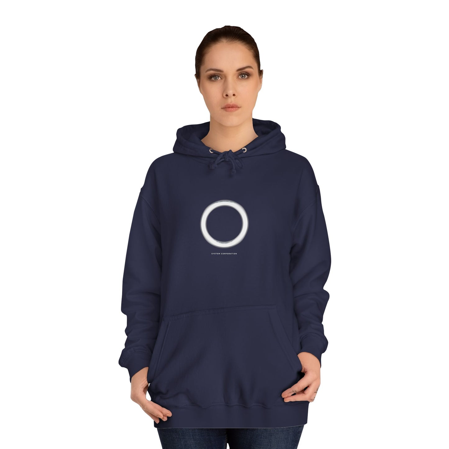 System Corporation: Circle Patch - Unisex College Hoodie SCAN07