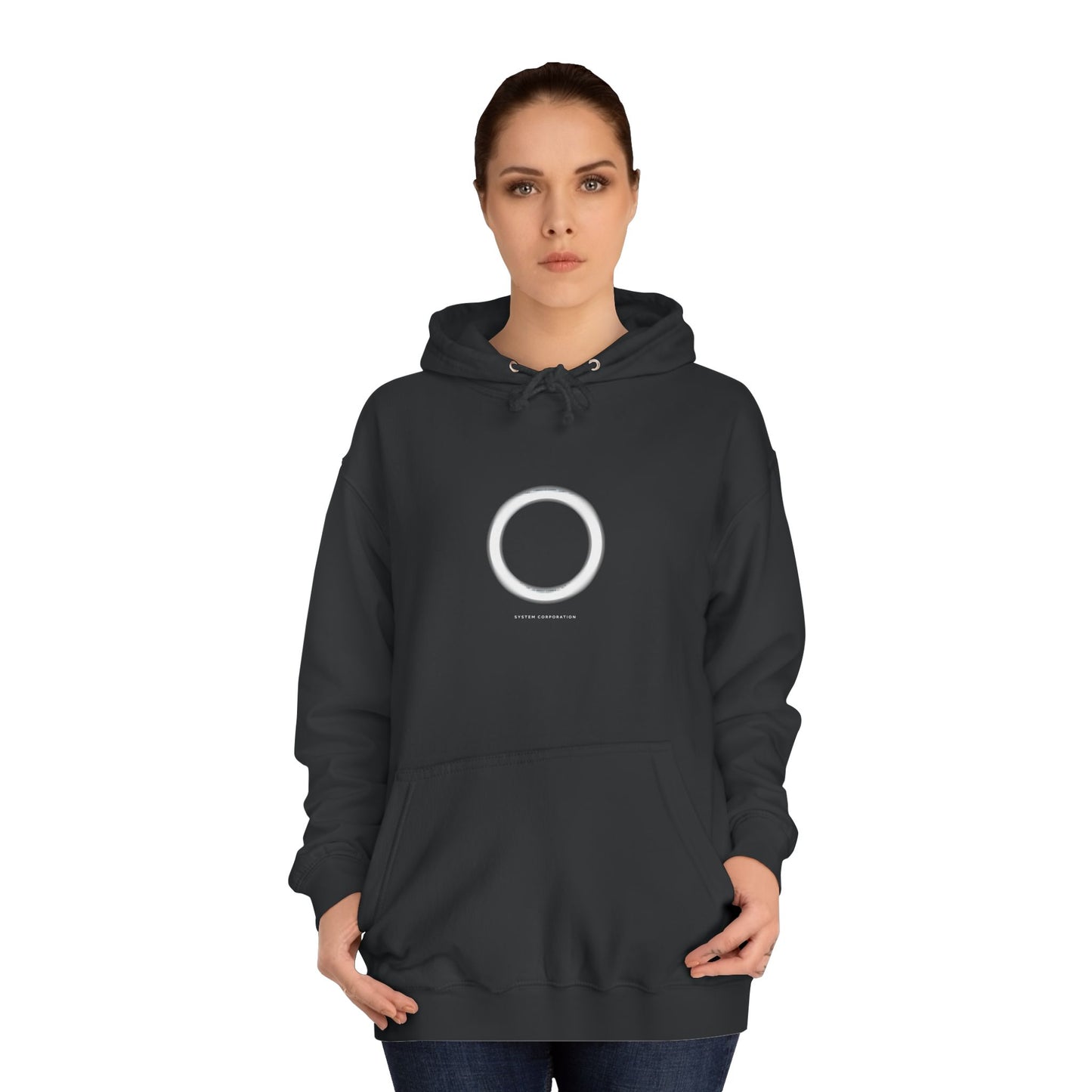 System Corporation: Circle Patch - Unisex College Hoodie SCAN07
