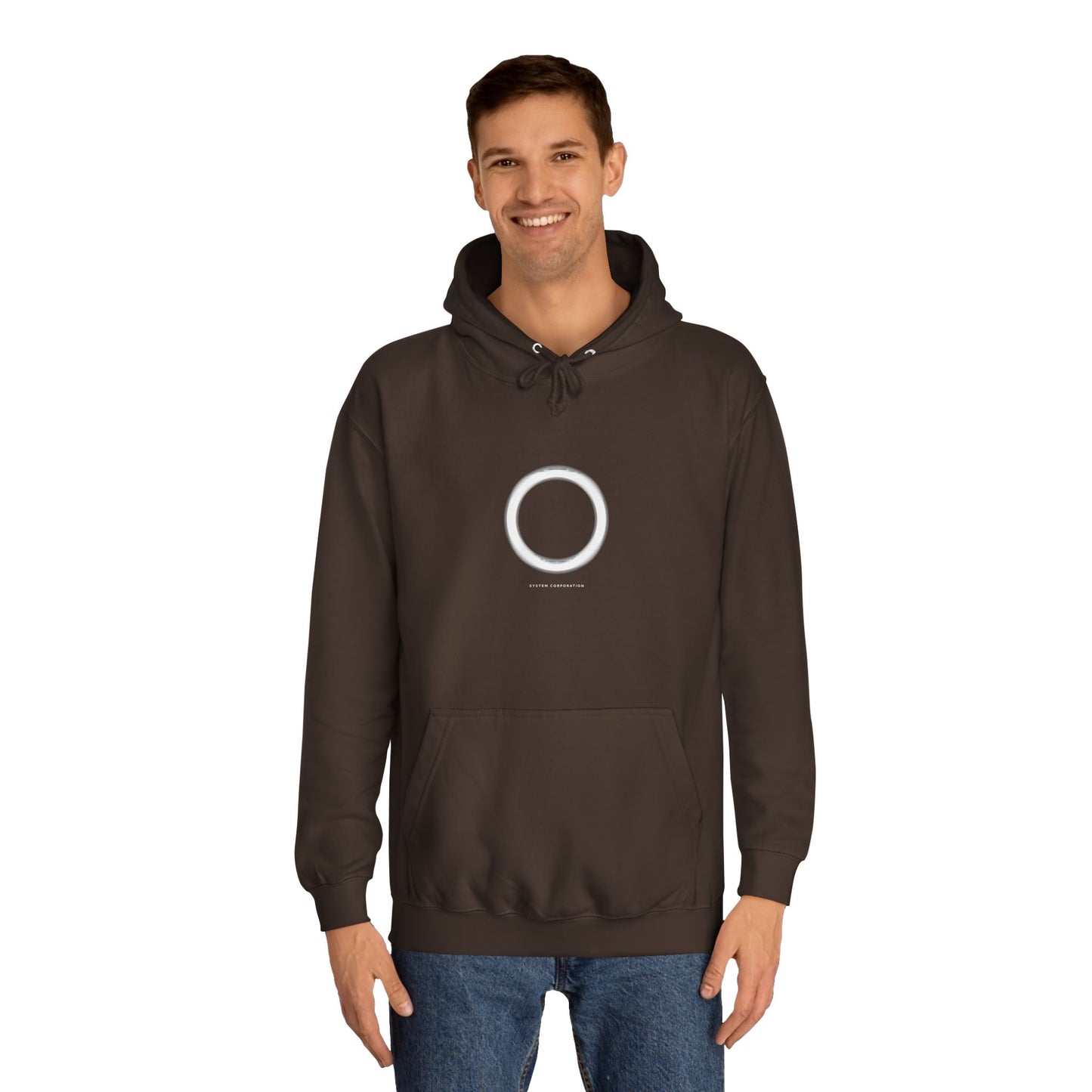 System Corporation: Circle Patch - Unisex College Hoodie SCAN07