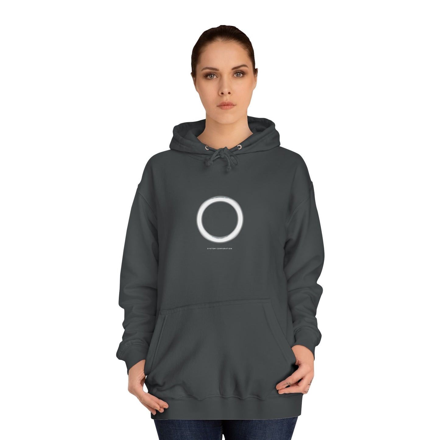 System Corporation: Circle Patch - Unisex College Hoodie SCAN07