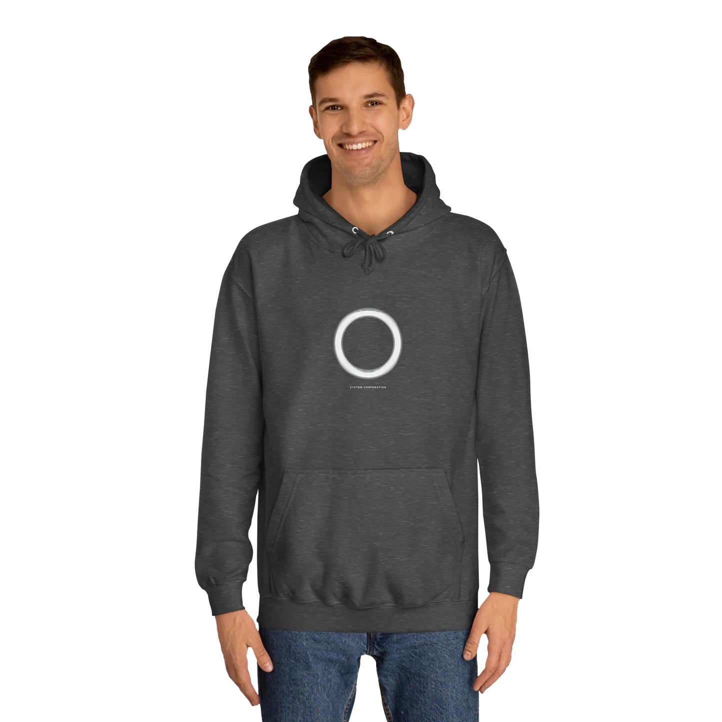 System Corporation: Circle Patch - Unisex College Hoodie SCAN07