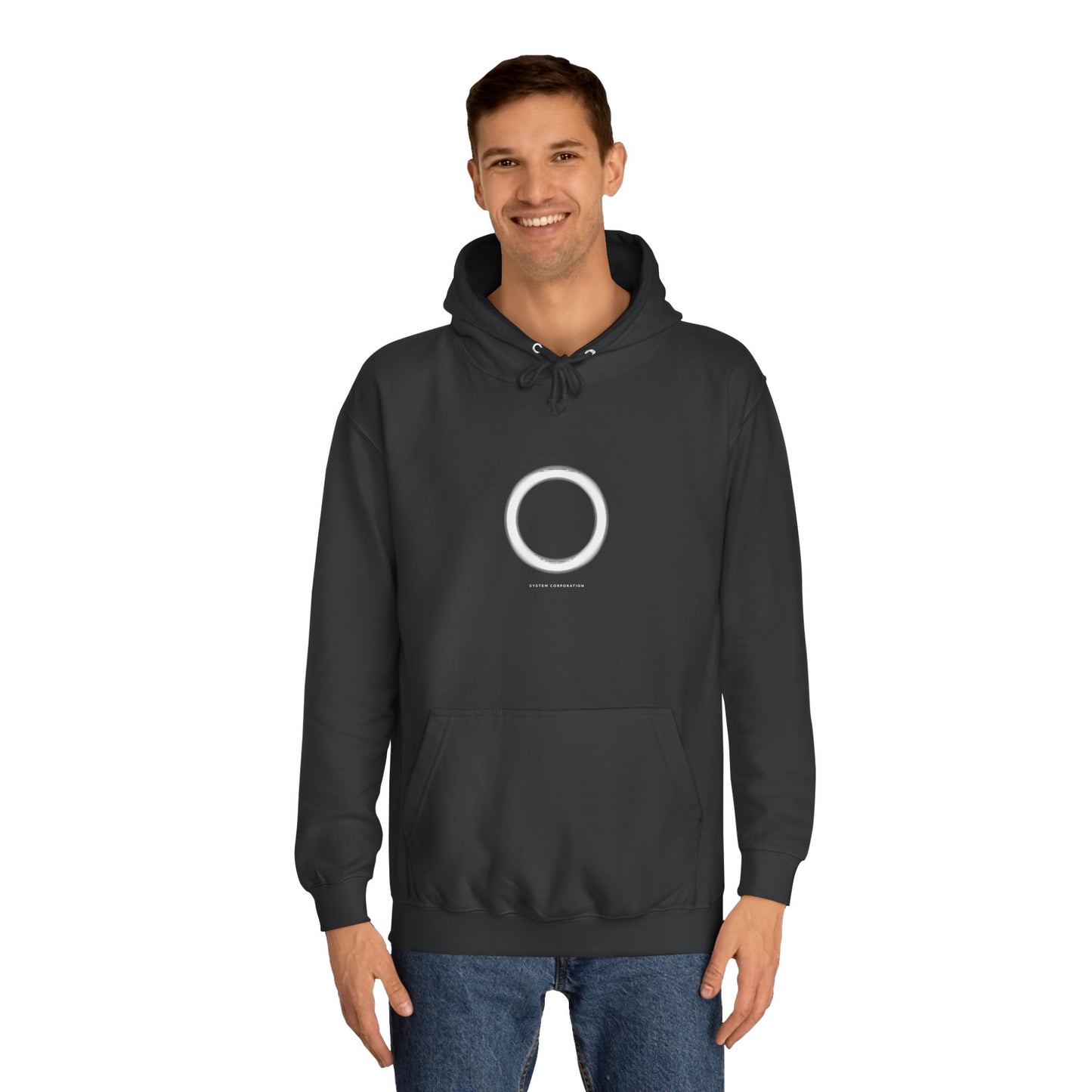 System Corporation: Circle Patch - Unisex College Hoodie SCAN07