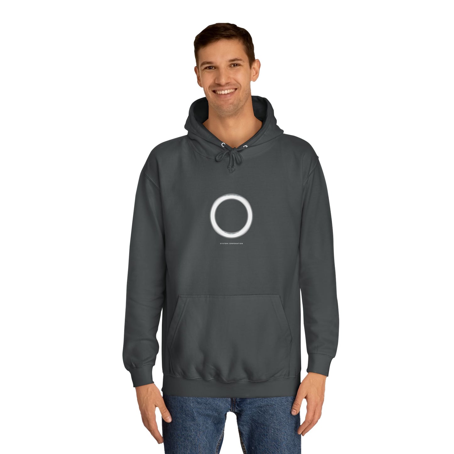 System Corporation: Circle Patch - Unisex College Hoodie SCAN07